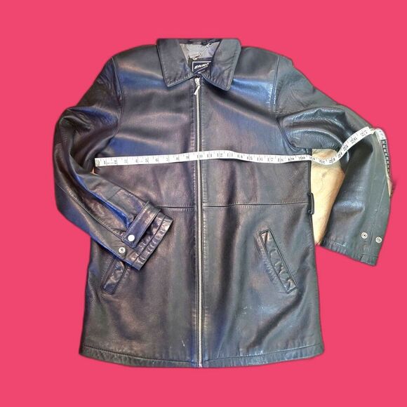 Vintage Men Leather Jacket Euro Reaction XL Black - Picture 5 of 8